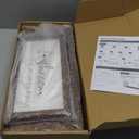 WOPITUES Floating Shelves for Wall Decor Sign, Bathroom Organizers and Storage, Bathroom Shelves Over Toilet with Metal Guardrail-Rustic Brown