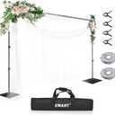 EMART Backdrop Stand, 10x10 ft Adjustable Photo Background Pipe and Drape Photography Kit with Heavy Duty Metal Flat Base for Parties, Wedding, Video Studio, Birthday - Black (10x10ft)