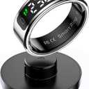 Smart Health Ring Fitness Tracker Ring with Screen Data Display Smart Rings for Women Men Heart Rate Monitor Sleep Tracking Exercise Tracker Smart Rings for Android iOS Phones Wireless Charging