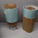 Simple Designs LT2007-BLU-2PK Chrome Mini Basic Table Lamp with Fabric Shade 2 Pack Set, Blue Turquoise (No Bulb)