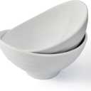 TP 10.5" Melamine Bowls Set of 2, Large 90 oz Serving Bowls for Soup, Salad, Pasta, Ramen, Durable Lightweight and Dishwasher Safe, White