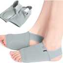 Upgrade Metatarsal Compression Arch Support Sleeves with Gel Pad Inside - Arch Support Brace for Flat Foot & Plantar Fasciitis Pain Relief - Women & Men - 1 Pair (Gray)