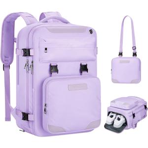Maelstrom Travel Backpack for Women Men,35L Laptop Backpack Fits 17-Inch Laptop,Carry On Backpack for Airplanes with Crossbody Bag&Shoe Compartment&Toiletry Bag (Purple, Large)