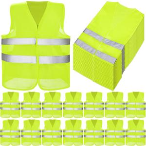 Coume 12/20 Pieces Safety Vests Bulk High Visibility Reflective Vests Mesh for Construction Working with 2 Reflective Strips