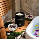 Deep Forest Gentle Scented Candles Set with Healing Crystals for Home Scented,Made of Plant Soy Wax 7oz,Relieve Stress,Balance Energy,Promote Love and Friendship,Attract Wealth