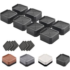 Bed Risers Furniture Risers Heavy-Duty Rectangular Adjustable Block 8 Pack Lift to 3 inches and 4.3 inches Desk, Sofa, Chair Legs, Refrigerator, Washing Machine Support up to 4000 pounds (1 layer(1.5inches))
