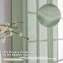 Aiyufeng Sage Green Sheer Curtains 45 Inch Length 2 Panels, Short Linen Curtains for Kitchen, Small Window Curtains Window Treatment Privacy with Light Filtering for Bathroom, Each 30Wx45L Inch, Green