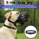 BARKLESS Dog Muzzle, Soft Silicone Basket Muzzle for Dogs, Allows Panting and Drinking, Prevents Unwanted Barking Biting and Chewing, Included Collar and Training Guide, Medium Breeds