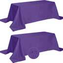Fokitut 2 Pack Waterproof Rectangle Tablecloth, 90x156 Inch,Stain Resistant and Wrinkle Polyester Table Cloth, Fabric Table Cover for Kitchen Dining, Wedding, Party, Holiday Dinner-Purple