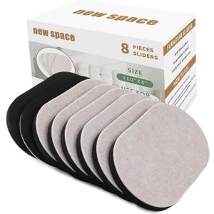 new space Felt Furniture Sliders, 8PCS 3 1/2 x 6 inch Reusable Furniture Sliders for Hardwood Floors, Heavy-Duty Felt Sliders Furniture Pads for Hard Surface - Floor Protectors for Moving Furniture (Beige)