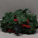 MorTime 9 FT LED Christmas Garland with Pinecones Red Berries Bows Christmas Balls Candies, Multi-Function Christmas Garland with 50 Warm White LED Lights, 180 Branch Tips