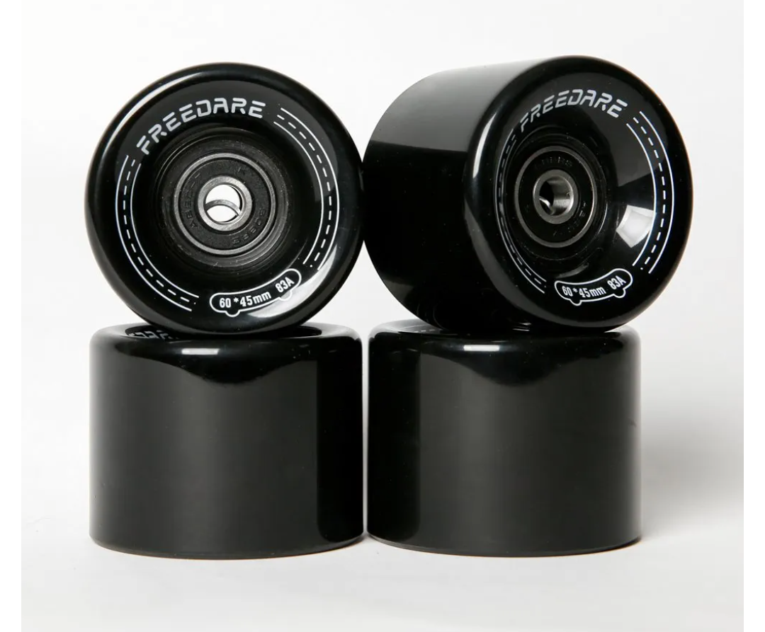 FREEDARE Skateboard Wheels 60mm 83a with Bearings and Spacers(Pack of 4)