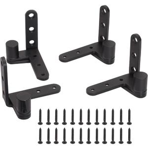 4 Pack Black Door Pivot Hinges Heavy Duty, 270 Degree Rotating Pivot Hinge, for Max 176lbs, for Wood Door, Cupboard/Swinging/Cafe/Saloon Door, Fence Gate Hinge, 201 Stainless Steel Pivot Hinge