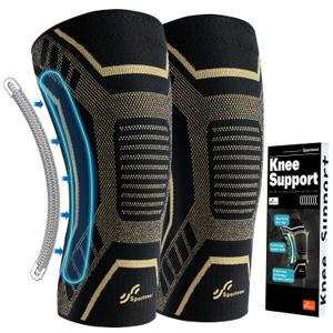Copper Knee Brace for Men & Women - Knee Compression Sleeve with Side Stabilizers - Knee Support for Running, Hiking, Walking, Basketball, Volleyball, Meniscus Tear, ACL, Arthritis Knee Pain Relief