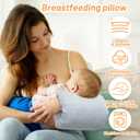 KAKIBLIN Baby Feeding Arm Pillow,Baby Nursing Arm Breastfeeding Pillows Support for Newborn Mom and Babies,Portable and Washable,Ergonomic Nursing Essentials, Travel Pillows for Newborn (Dark Gray)