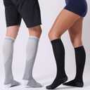 FITRELL 3 Pairs Compression Socks for Women and Men 20-30mmHg-Circulation Support Socks (Black, L)