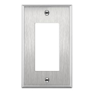 ENERLITES Decorator Switch or Receptacle Outlet Metal Wall Plate, Corrosion Resistant, Size 1-Gang 4.50" x 2.76", UL Listed, 7731, 430 Stainless Steel, Silver, 3 Packs