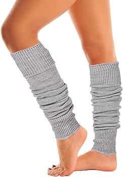SISOSOCK Leg Warmers for Women Winter Warm Knitted Knee High Boot Socks 80s for Party 1-3 Pairs
