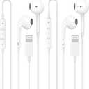[Apple MFi Certified] 2 Pack for iPhone Headphones Wired Earbuds/ Earphones with Built-in Microphone & Volume Control HiFi Stereo Nosie Reduction for iPhone 14 13 12 11 Pro Max XS XR X 8, Plug and Play