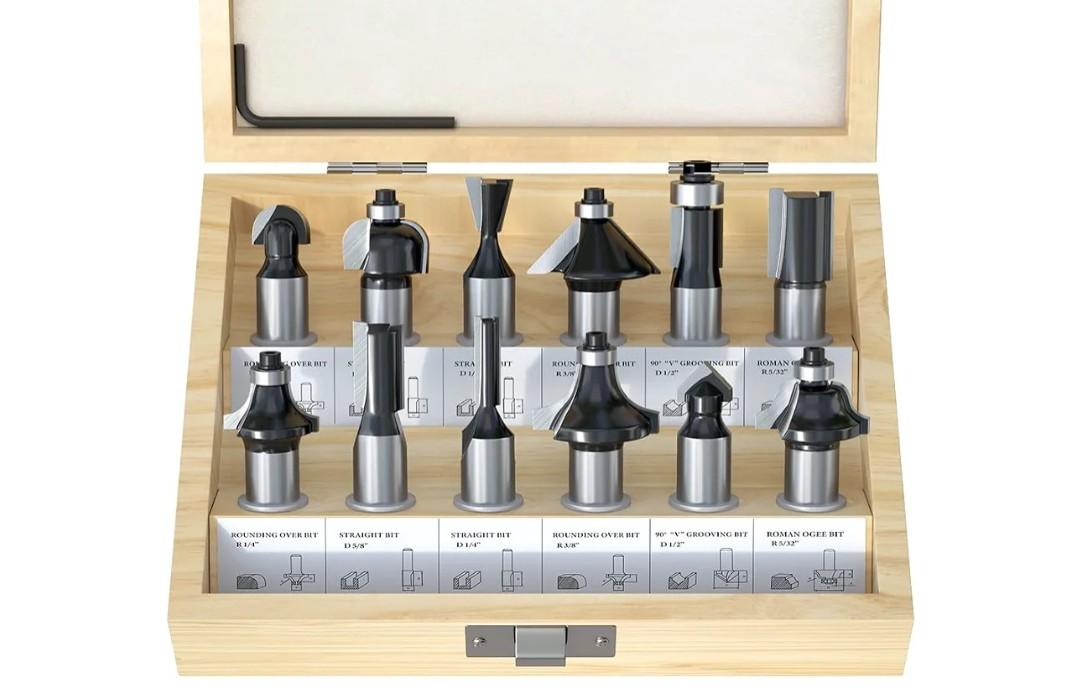 Tungsten Carbide Router Bits Set with 1/2-Inch Shank