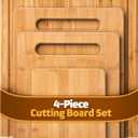 Bamboo Cutting Board Set - Wood Boards for Kitchen, Chopping With Juice Groove for Meat, Cheese and Vegetables - Large Butcher Block, Cheese & Charcuterie (Set Of 4)