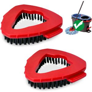 Oceda Scrubber Mop Head, Compatible with RinseClean 2-Tank System, 2 pcs Scrub Brush, Floor Scrubber Hard Bristle Cleaning Brush for Bathroom, Kitchen, Tub, Floor and Tile