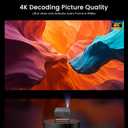 2000 ANSI Official Licensed Google TV Outdoor Projector 4K Decoding, Smart Projector with Wifi and Bluetooth, Auto Focus, Dolby Sound, Built-in Apps, HAPPRUN Indoor Home Theater with 270 Stand