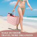 Half Topper Tray Accessories for Bogg Bag X-Large, Waterproof EVA Phone Holder & Top Cup Holder Fit for Stanley Cup 40oz - Organizer & Tray Topper for Bogg Bag (Pink)