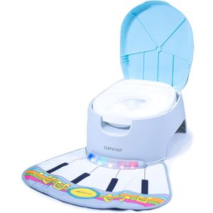 Summer Infant 3-in-1 Sit 'N Play Potty Training Toilet, Features Interactive Musical Foot Mat, Removable Pot and Splash Guard, Gray/Blue