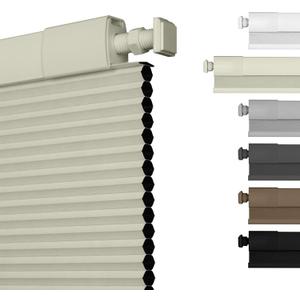 No Drill Blackout Cellular Shades,Beige,33" W x 64" H | Cordless Honeycomb Blinds for Indoor Windows, No Tools Shades for Home, Easy Install, Thermal Insulated, Noise Reduction