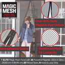 Magic Mesh Elite- More Durable Magnetic Screen Door, Reinforced Seam Mesh Curtain Keeps Bugs Out, One Panel Hook & Loop Frame, Strong & Hidden Magnets- Fits Single Doors up to 39 x 83 Inches