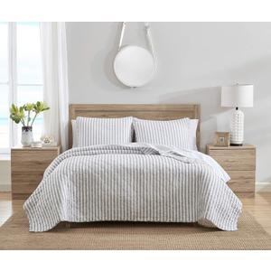 Stone Cottage | Willow Way Collection | Quilt Set - 100% Cotton, Ultra-Soft & Reversible Bedding with Matching Sham, Pre-Washed for Extra Comfort, Twin, Grey