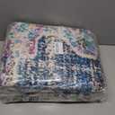 5x7 Machine Washable Area Rug, Ultra Soft Low-Pile Boho Vintage Carpet, Non-Slip Indoor Rug for Living Room, Bedroom (Light Blue)