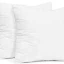 Empyrean Bedding Throw Pillow - 20 x 20 Inches Decorative Pillow Insert - Cotton Blend Outer Shell Indoor & Outdoor Pillows (Pack of 2, White)