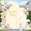 Beige Arch Cover Set of 1-7.2 and 6ft Beige Arch Backdrop Cover Spandex Wedding Arch Stand Cover for Bridal Shower Birthday Party Baby Shower Banquet Photo Arches Background Decorations