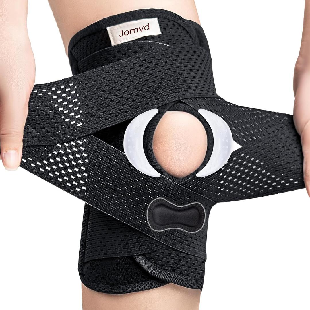 JOMVD Knee Brace for Meniscus Tear, Knee Pain, Adjustable Breathable Knee Support with Side Stabilizers for Arthritis, ACL,MCL, Pain Relief, Injury Recovery, Women and Men,Small