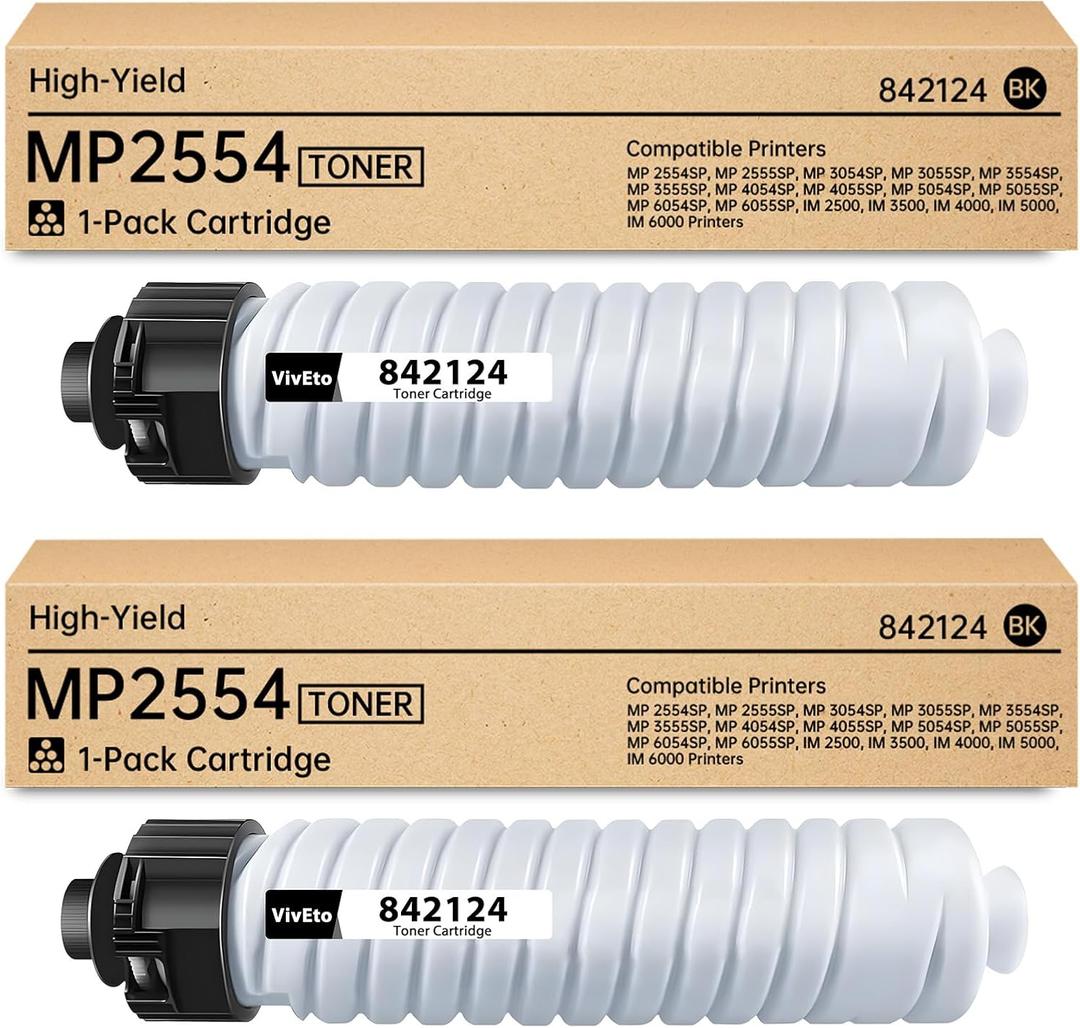 MP2554 MP3554 842124 Black Toner Cartridge 37,000 Pages High Yield