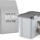 IRIS USA Stackable Dog Food Storage Container with 2 Cup Scoop, 4 Secure Latches, Fits up to 30 lbs, Pet Dry Food Bin, Gasket Seal Lid, BPA Free, Stackable, Easy Measure, Gray/Dark Gray