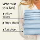 Split King 7 Piece Sheet Set - Comfy, Breathable & Cooling - Soft Hotel Luxury Bedding for Women, Men, Kids, Teens and Children - 1 Flat & 2 Fitted Sheets & 4 Pillowcases with Deep Pockets - Sky Blue