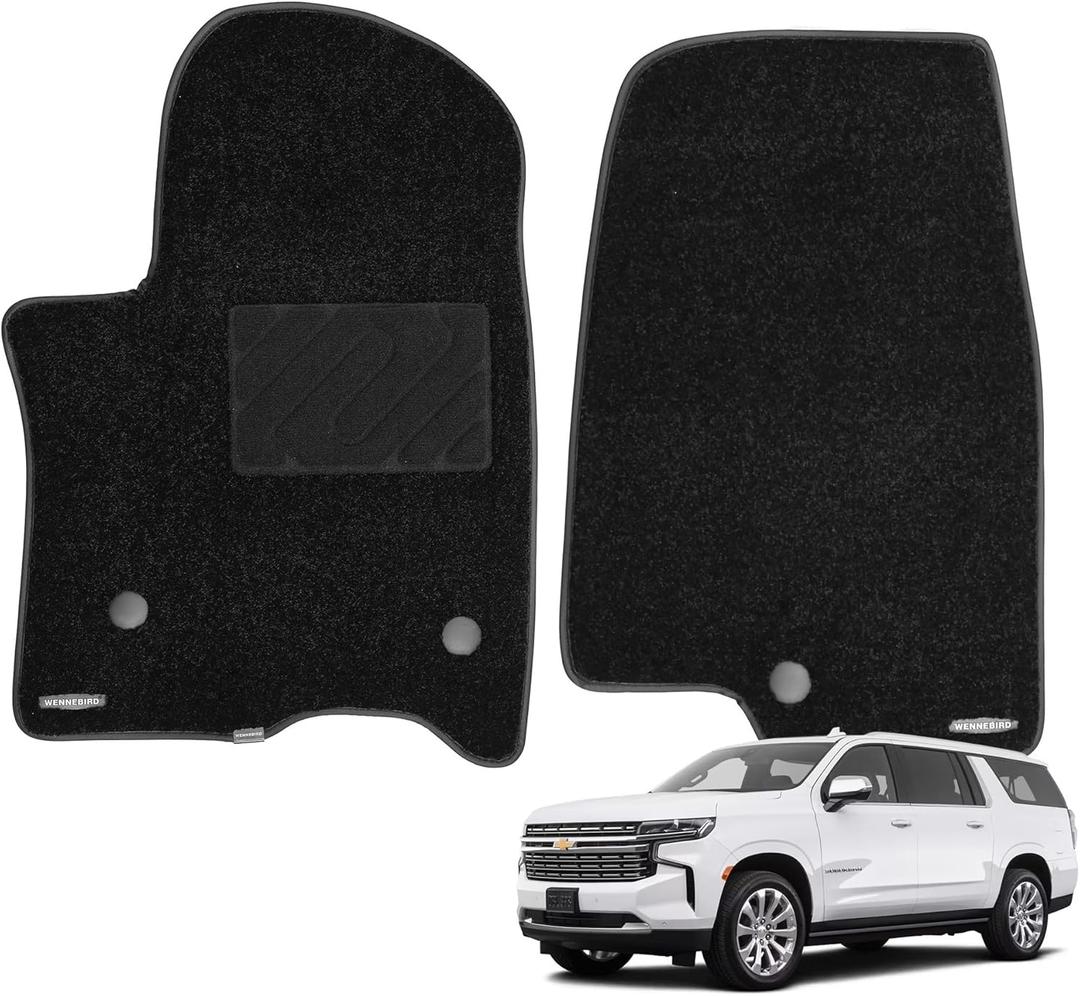 WENNEBIRD Superior Carpet Front Row Floor Mats for 2021-2025 Chevrolet Suburban, 0.6-Inch Ultra-Thick, Noise-Reducing, All-Weather Waterproof Anti-Slip  2-Pc Set
