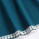 ZAFUL Women's Tankini Swimsuit Two Piece Tummy Control Tassels Bathing Suit Swimwear with Flowy Skirt (Blue, L)