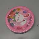 48PCS Easter Paper Plates-7Inch 4 Design Cute Bunny Dessert Plates Disposable Bunny Paper Dinnerware Cake Salad Fruit Plates Party Decor for Easter Spring Holiday Birthday Party Baby Shower