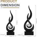 Octdays Black Abstract Statue Sculpture Decorations, 11.61" H Modern Sculptures Home Dcor Accents, Resin Art Flame Figurines for Living Room Table Centerpiece Office Desk TV Stand Decor
