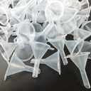 GXXMEI 120pack Mini Clear Plastic Funnel Little Small Funnel Set for Lab Bottles,Capsule,Sand Art, Essential Oils,Perfumes,Spices, Powder