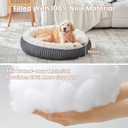 36 inches Donut Dog Bed for Large Dogs - Calming Round Pet Bed with Removable Cover,Washable Milk Plush Faux Fur, Fits Pets up to 80 lbs(Charcoal,Large)