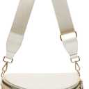 Pure Colour Crossbody Bum Bags for Women Spacious Checkered Cross body Bag Nylon Trendy Fanny Pack for Travel (Beige)