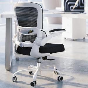 TRALT Office Chair - Ergonomic Desk Chair with Adjustable Lumbar Support, Mesh Computer Chair, Executive Chair for Home Office Comfortable Lumbar Support (1, White+Black), Pack of 1