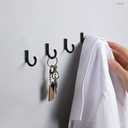 58 Pieces Key Hooks, Black Small Hooks for Hanging Hat, Jewelry, Steel Metal Hook, Kitchen Little Towel Hook with Black Screws for Farmhouse Retro Crafting Projects