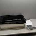 Enclosed Stainless Steel Cat Litter Box with Lid, XL Extra Large Litter Box for Big Cats, Metal Litter Pan High Sided, Never Absorbs Odors, Anti-Urine Leakage, Easy Cleaning, Include Scoop (B--Dark Gray)