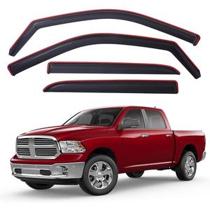 Lightronic Extra Durable Clip-on in-Channel Auto Vent Window Visor, Fits 2009-2018 Dodge Ram 1500 Crew Cab; 2010-2026 Ram 2500/3500 Crew/Mega Cab; 2019-2024 Ram 1500 Classic Crew Cab, Smoke, 4-Pcs